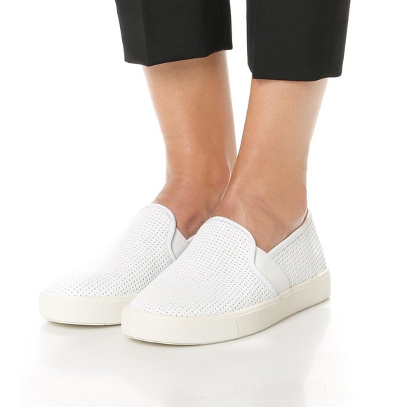 vince slip ons white